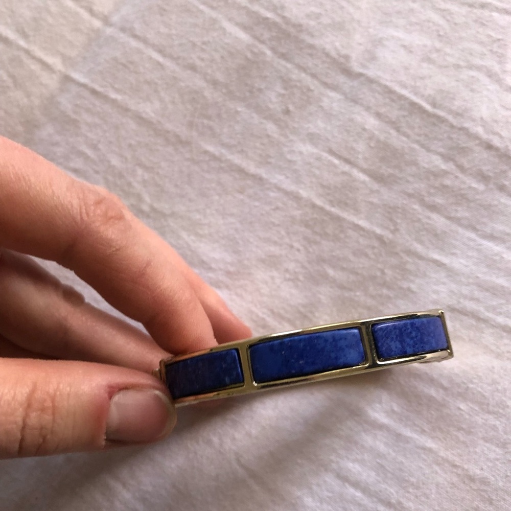 Anne Taylor Loft gold and blue stone bracelet